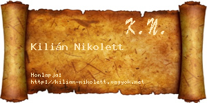 Kilián Nikolett névjegykártya